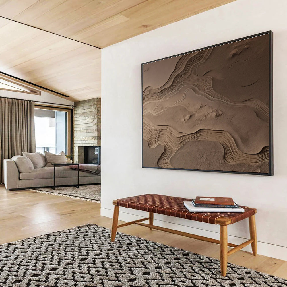 Beige Textured Sand - like Abstract Painting THY094