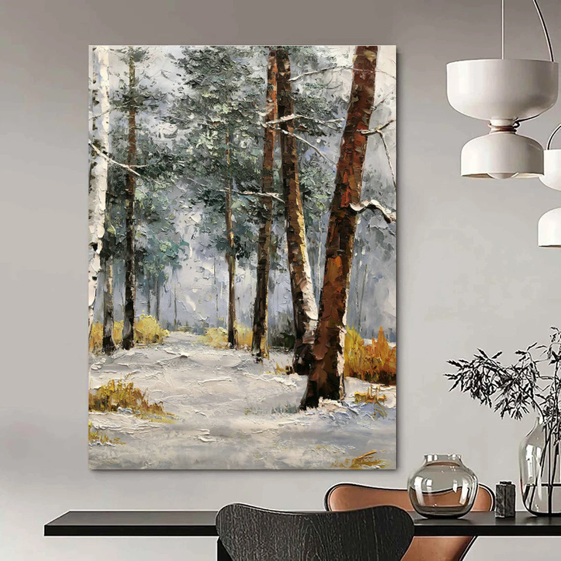Large Hand-Painted Abstract Art for Dining Room & Entryway DLZ1281