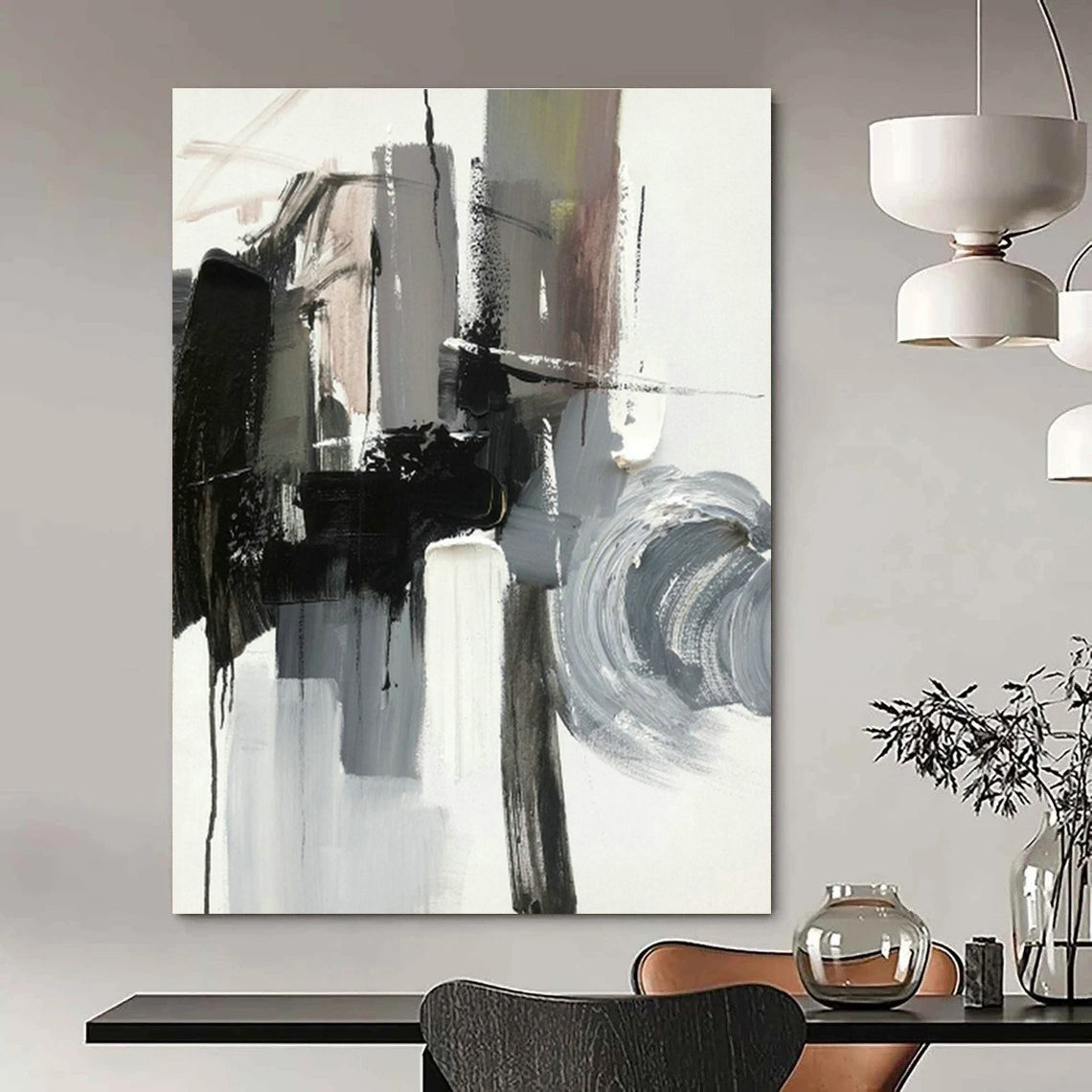 Large Handcrafted Abstract Art for Dining Room & Entryway DLZ1278