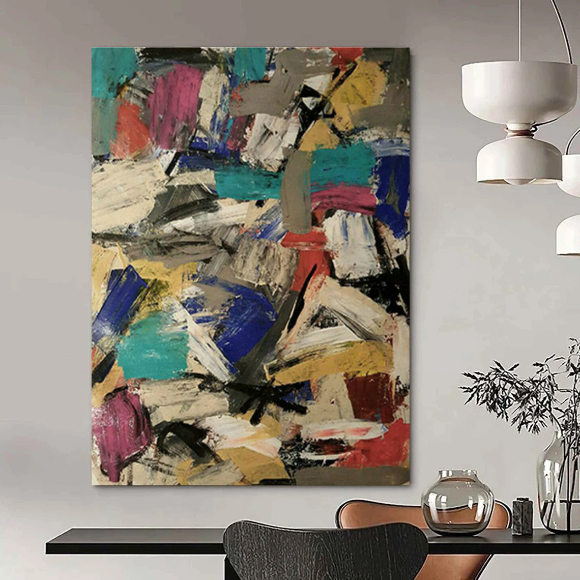 Large-Scale Custom Abstract Mural for Bedroom & Entryway DLZ1046