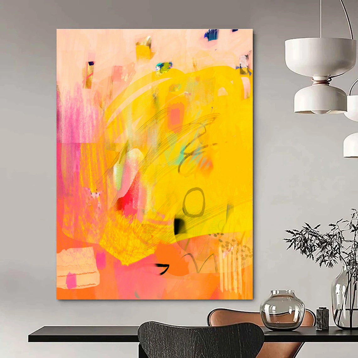 Abstract Hand - Painted Murals for Dining Room and Hallway DLZ0644
