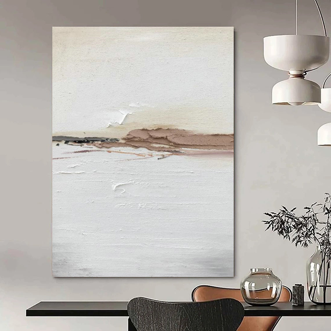Custom Abstract Painting for Dining Room Banquette & Cottage Entryway Bench Area DLZ2378