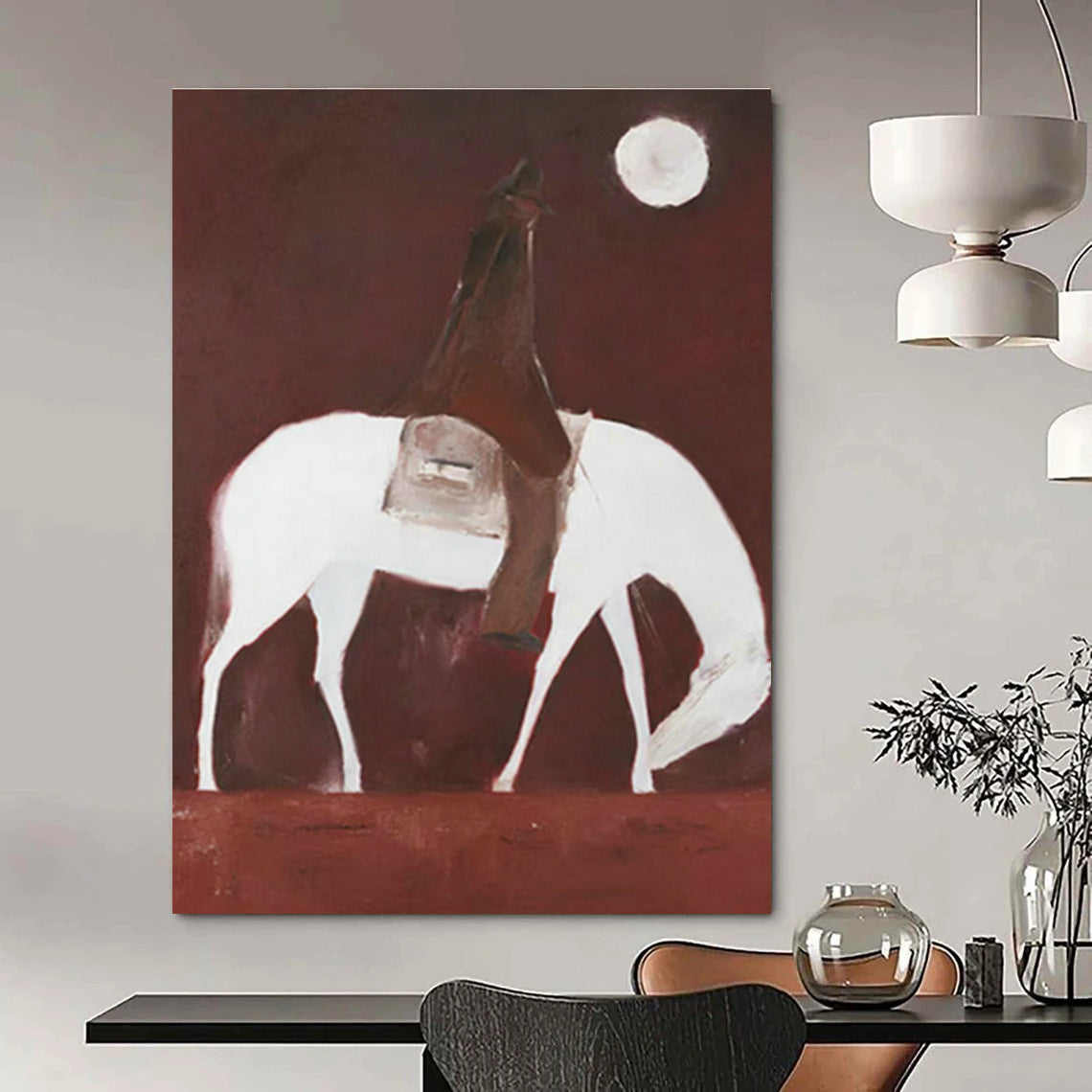 Oversized Handmade Abstract Canvas with Foil Detailing for Office & Hallway DLZ1432