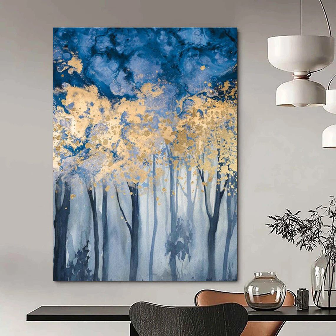 Extra - Vast Hand - Painted Abstract Canvases for Bedroom Window Seat Niche Floorboards & Cottage Hallway Storage Bench Footrests DLZ0943
