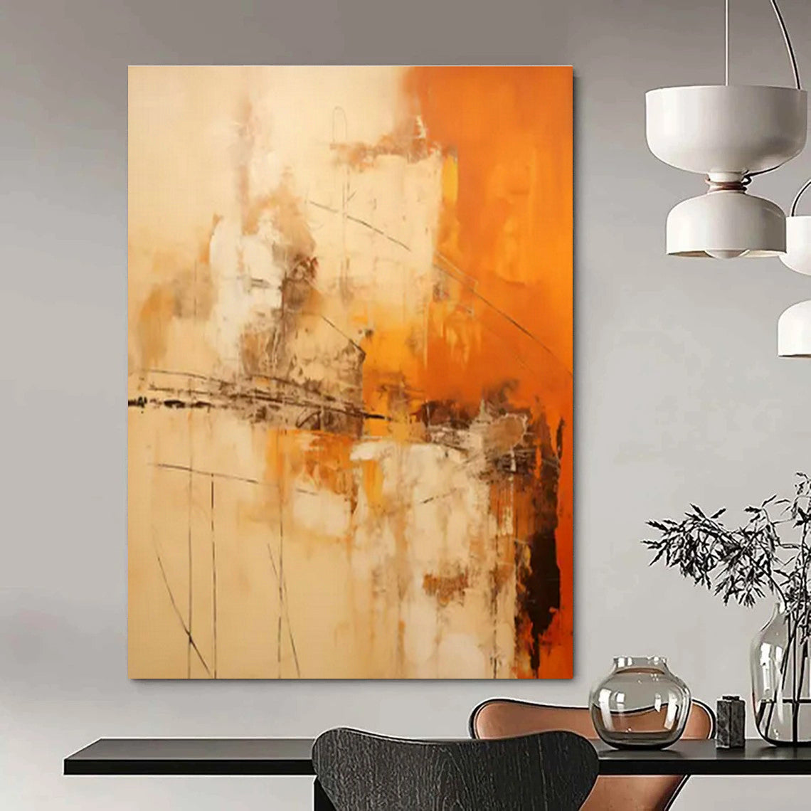 Original Handmade Abstract Painting for Dining Room Wine Glass Rack Wall & Entryway Umbrella Hanging Wall DLZ1735