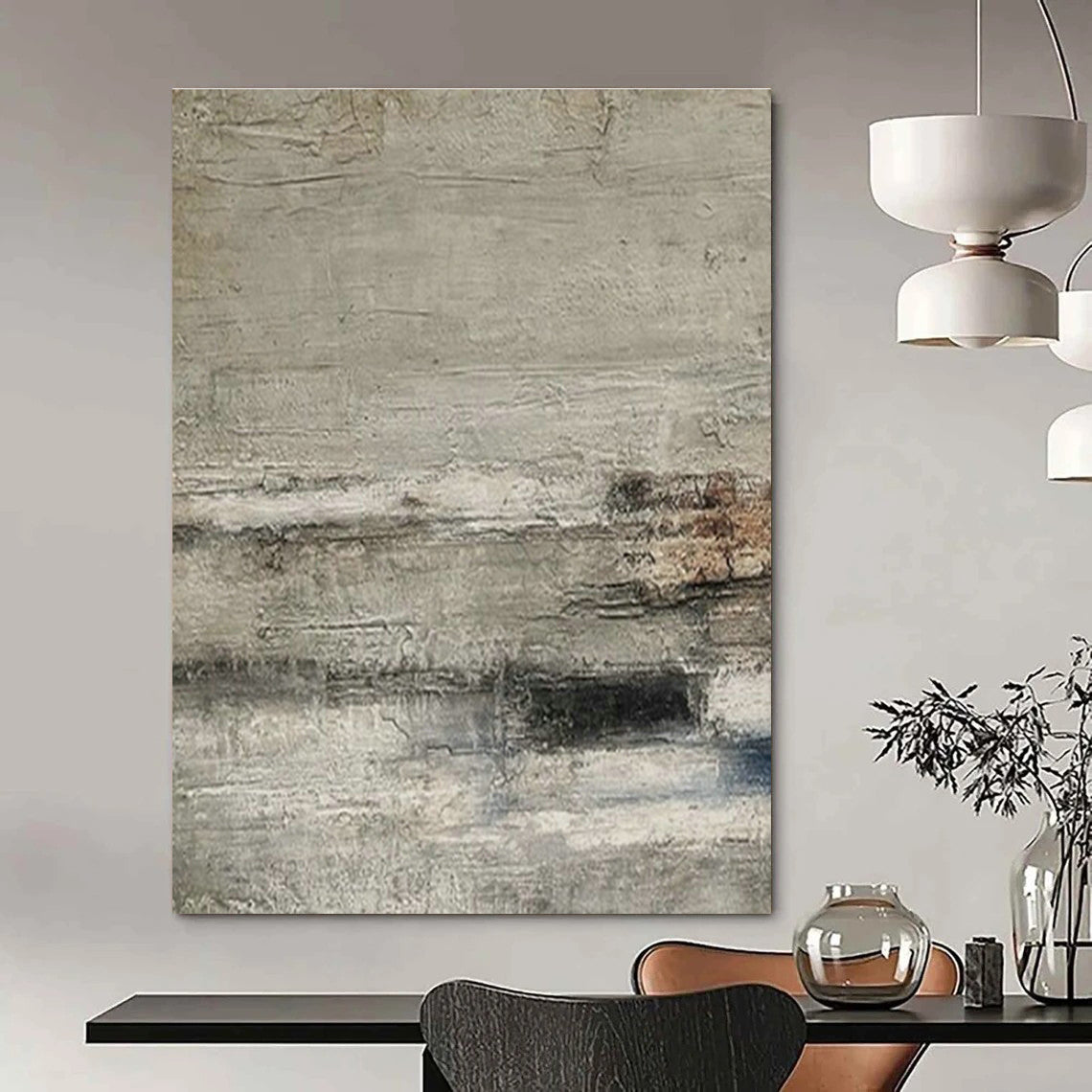 Large Customizable Handmade Abstract Painting for Living Room Bookshelf Wall and Bedroom Reading Nook DLZ1872