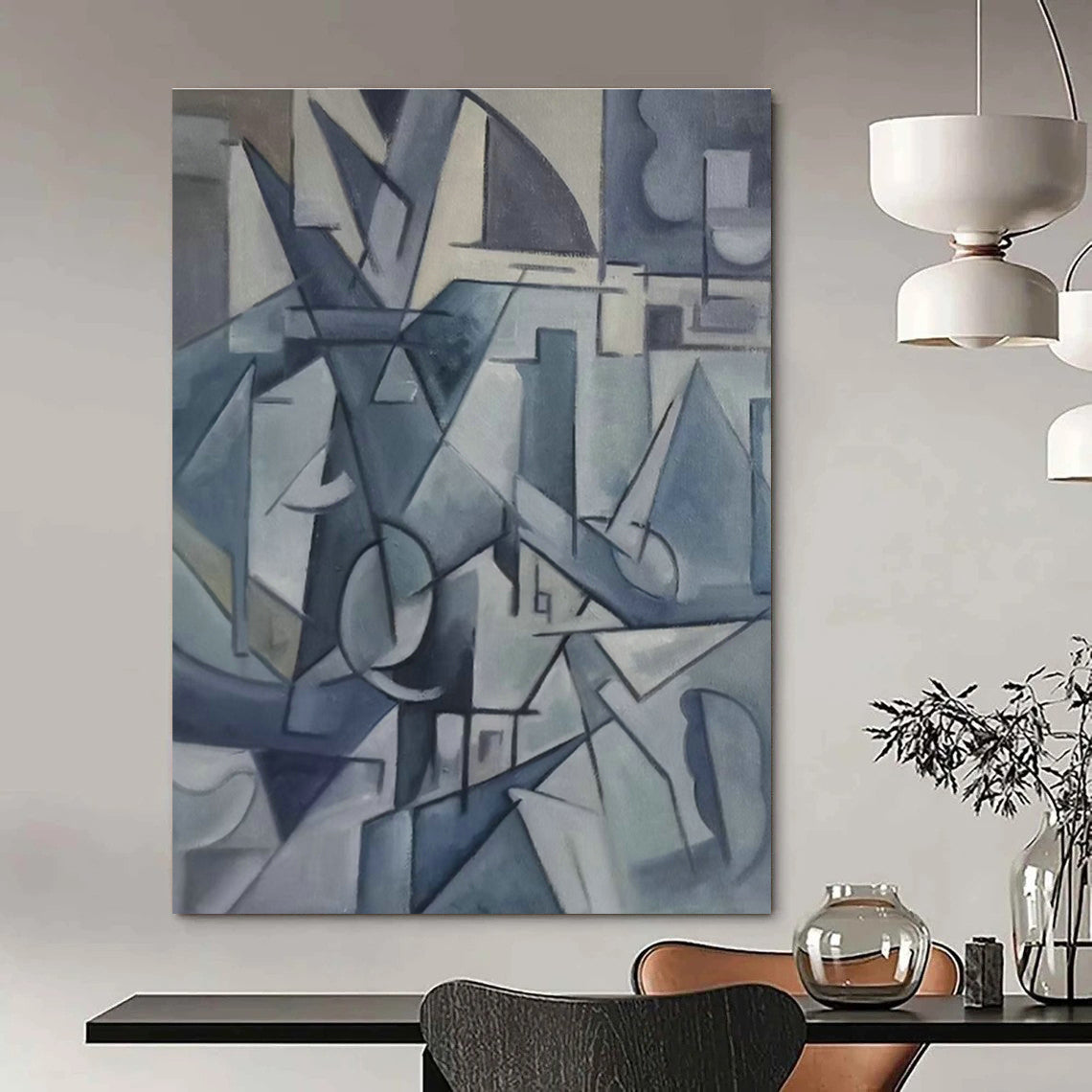 Grand - Sized Custom Hand - Painted Abstracts for Cottage Dining Room Breakfast Nooks & Hallway Coat Closets DLZ0590