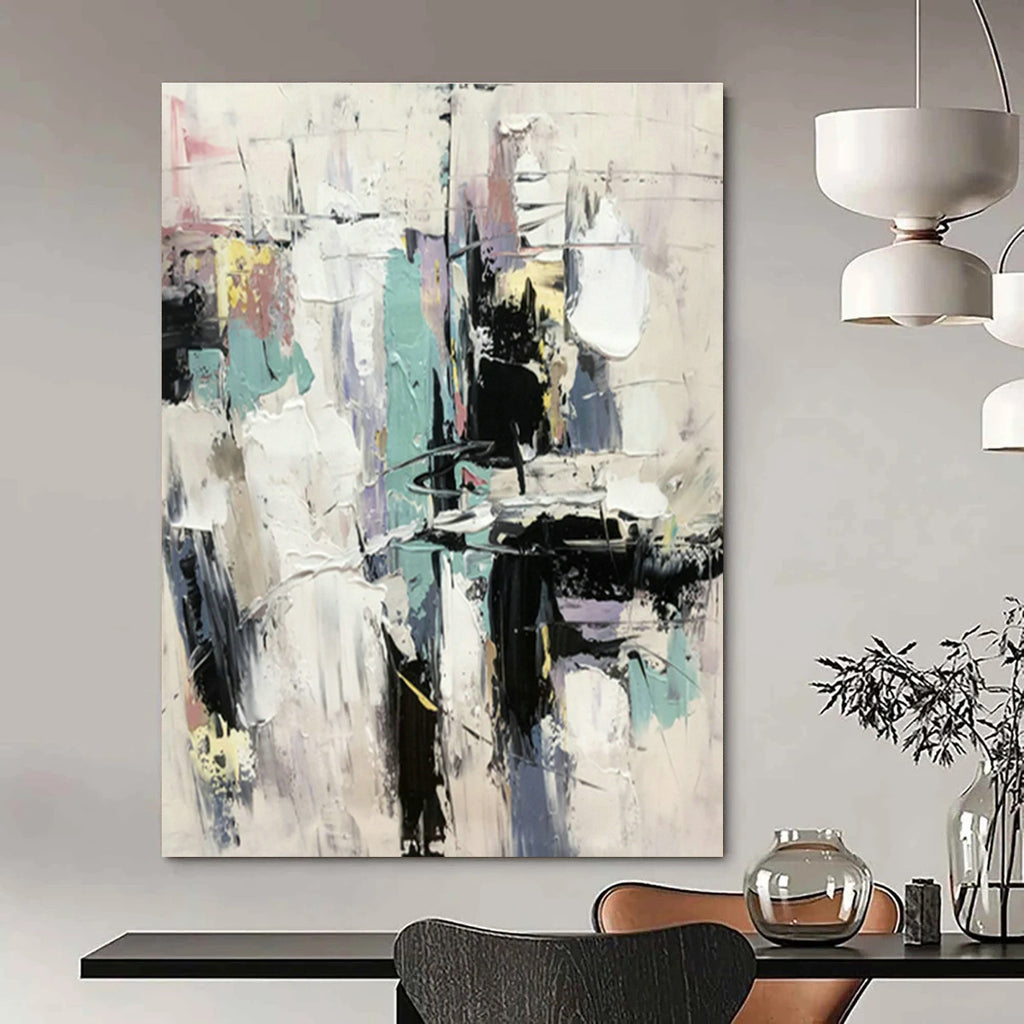 Ultra - Extended, Smart - Mirror - Integrated Custom Abstract Paintings for Living Room Functionality DLZ0498