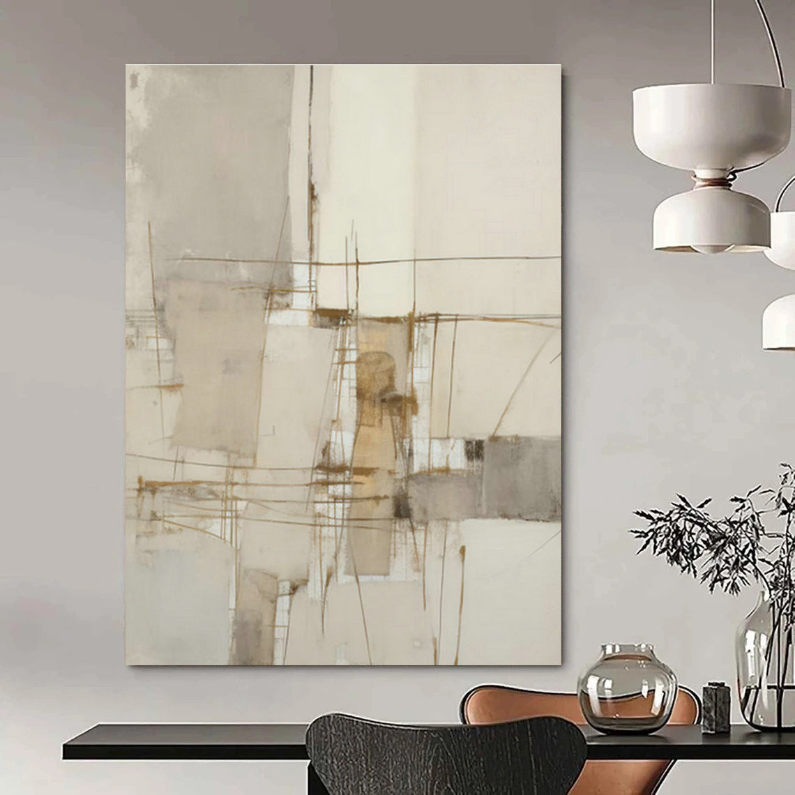 Extra - Large Handcrafted Abstract Art for Cottage Bedroom & Hallway DLZ1316
