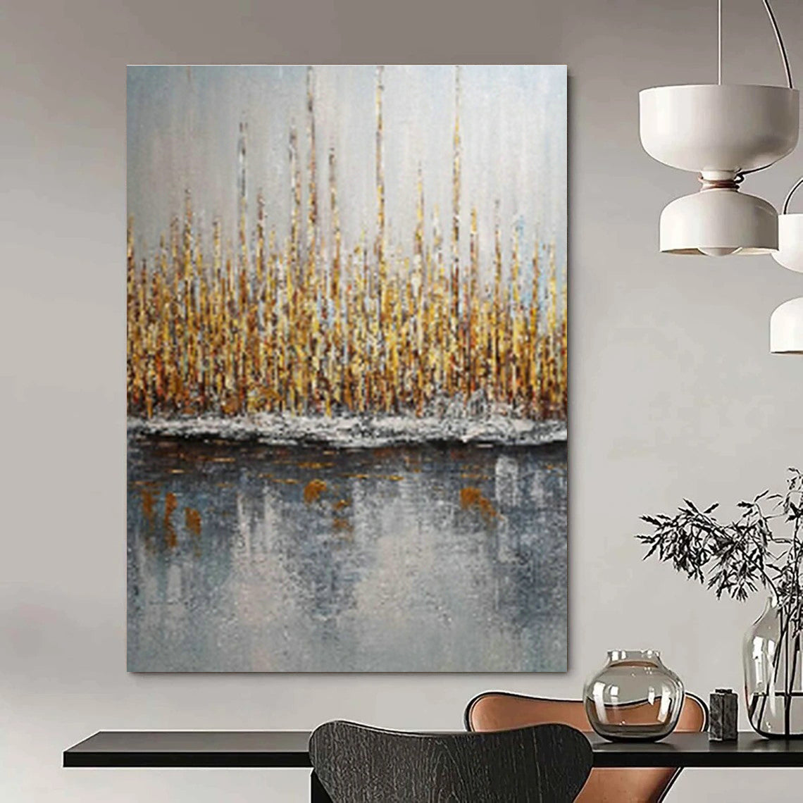 Custom Hand - Painted Abstract Art for Living Room Sectional Chaise Lounge Backrests & Office Break Room Bar Stool Seats DLZ0888