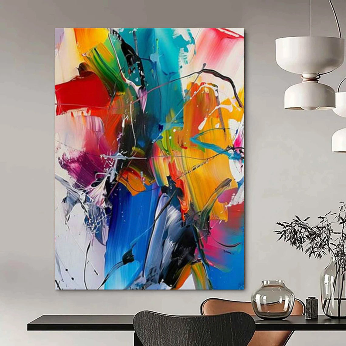 Extra - Large Custom Hand - Painted Abstract Painting for Bedroom, Create a Comfortable Sleeping Environment DLZ0357