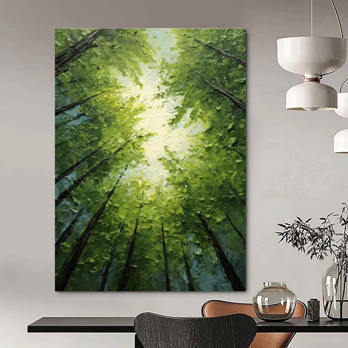 Green Forest Light Abstract Painting ADGE266
