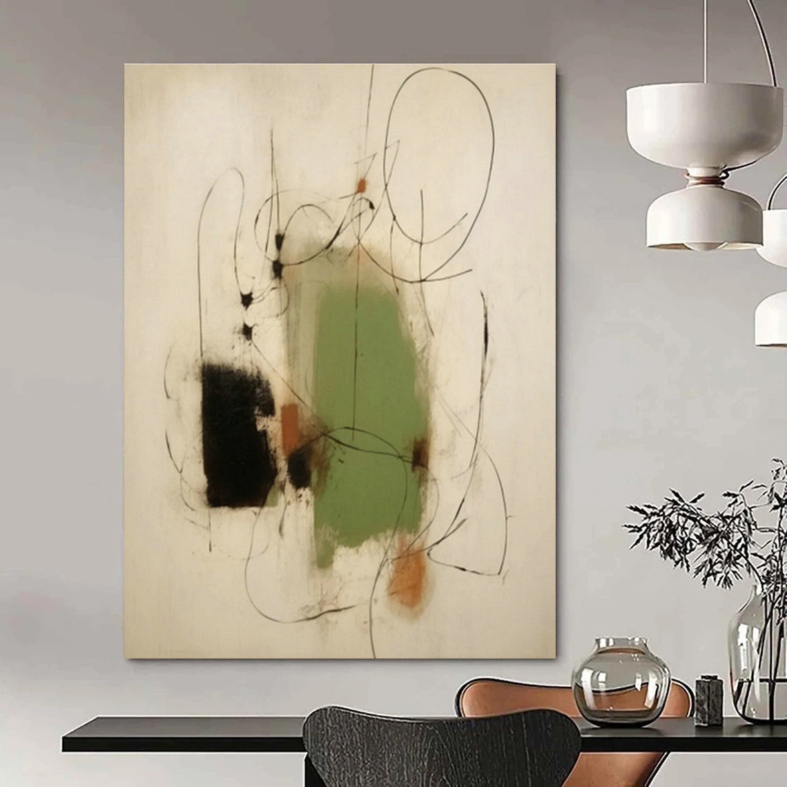 Extra - Vast Hand - Painted Abstract Canvases for Bedroom Window Walls & Cottage Hallway Storage Benches DLZ0829