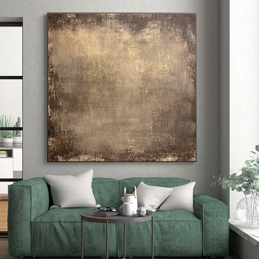 Brown Textured Abstract Painting with Vintage Appeal GER031
