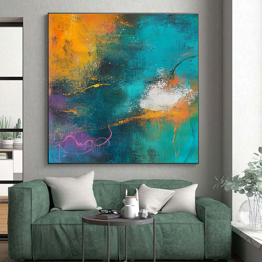 Colorful Abstract Painting with Energetic Brushstrokes GER548