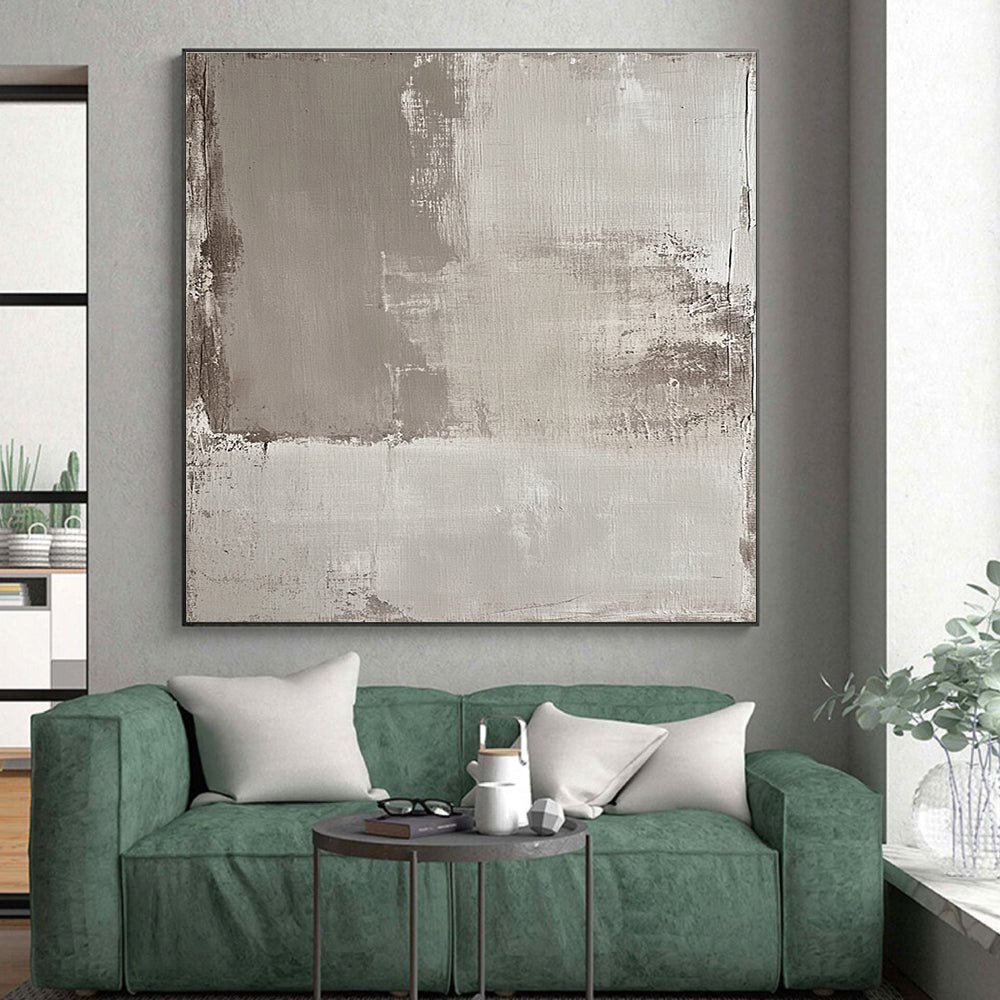 Gray Textured Abstract Painting with Muted Tones GER041