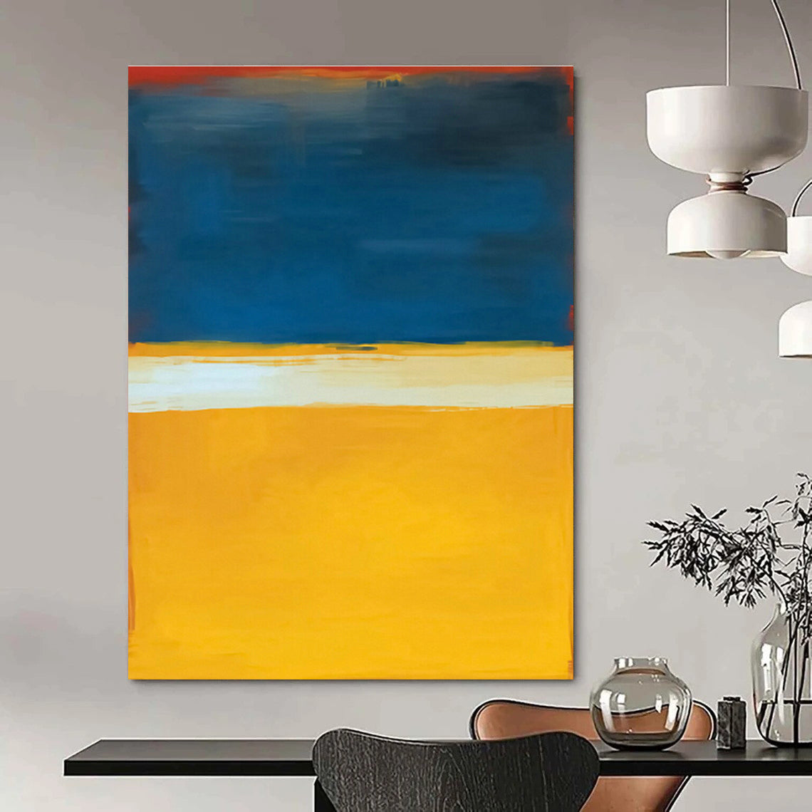Oversized, Multi - Panel Custom Abstract Art for Bedroom Drama DLZ0451