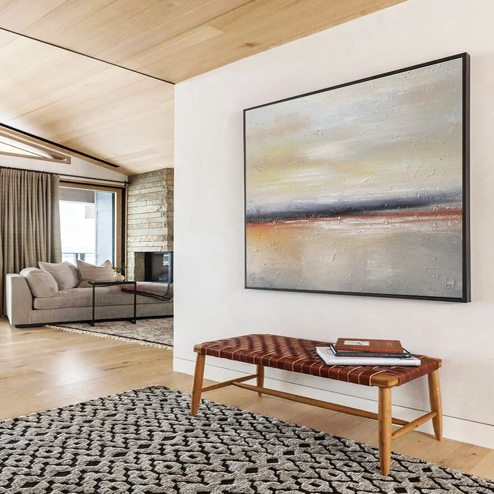 Minimalist Toned Sea Sky Abstract Painting THY018