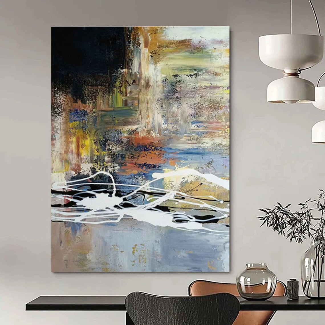 Massive Hand - Painted Abstract Murals for Office and Cottage Living Room DLZ0528