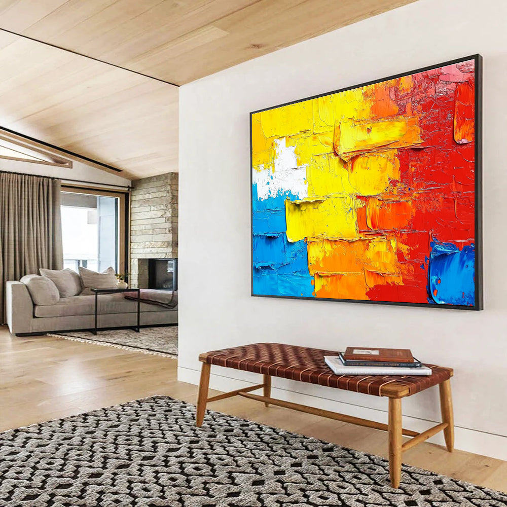 Colorful Textured Abstract Painting with Thick Brushstrokes DYP420