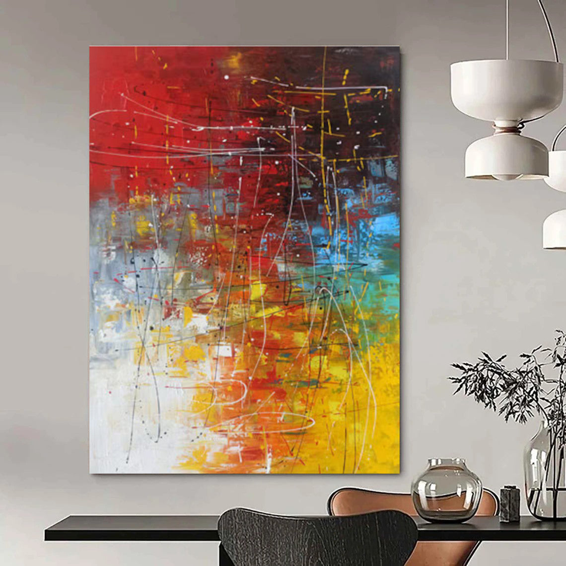 Colorful Abstract Expression Painting ADGE254