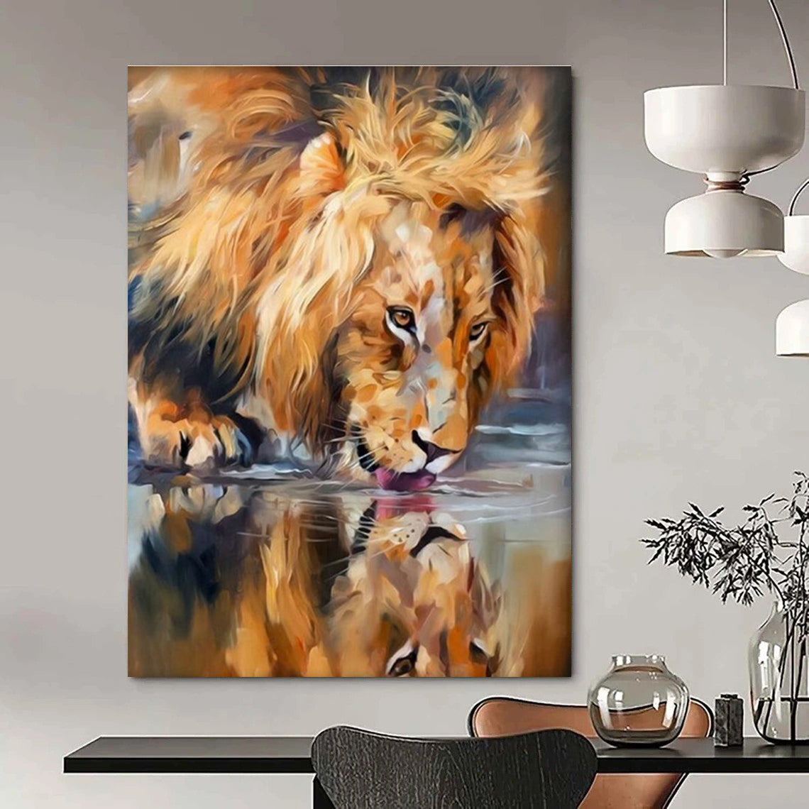 Large Hand-Painted Abstract Canvas for Hallway & Cottage Office DLZ2347