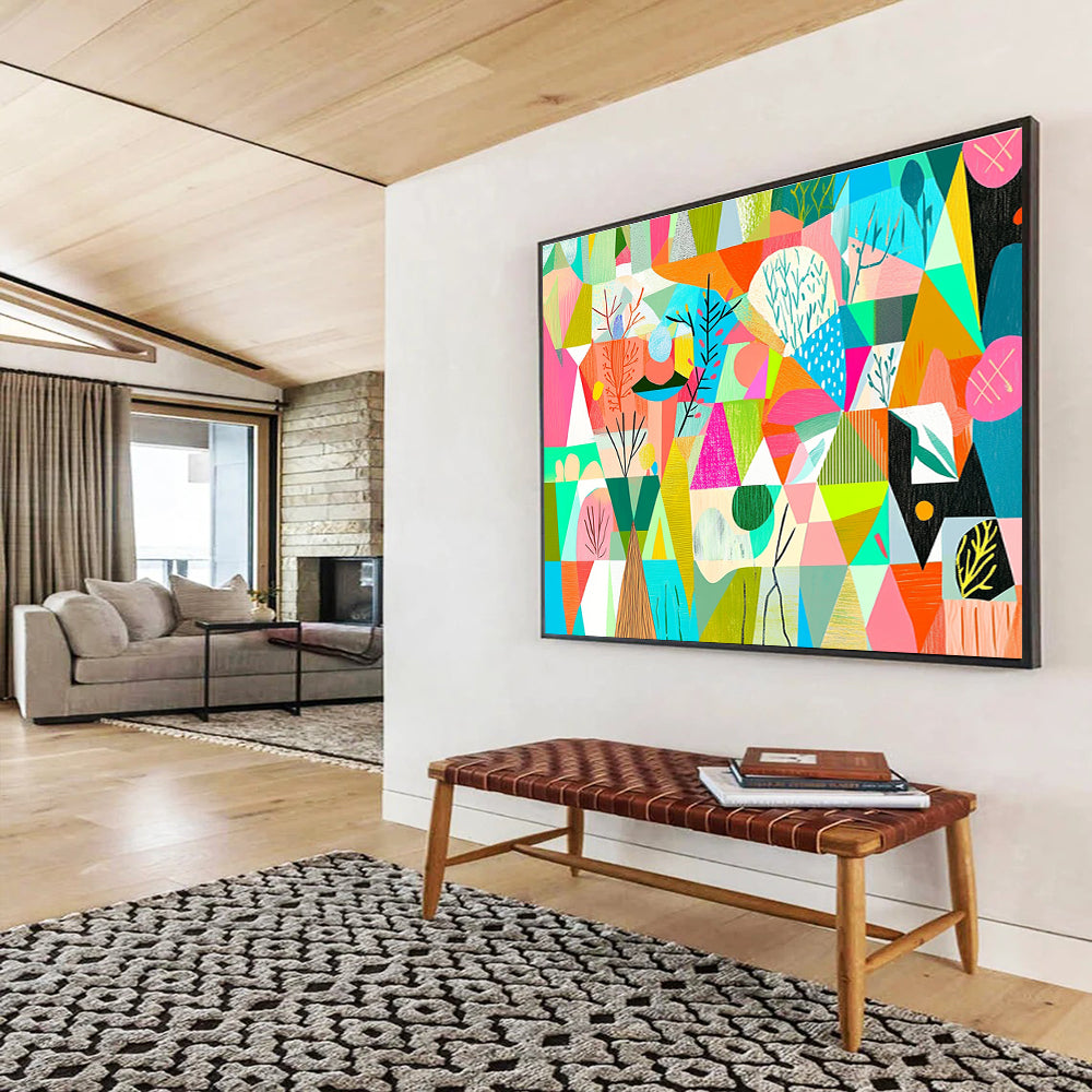 Colorful Geometric Landscape Abstract Painting DYP154