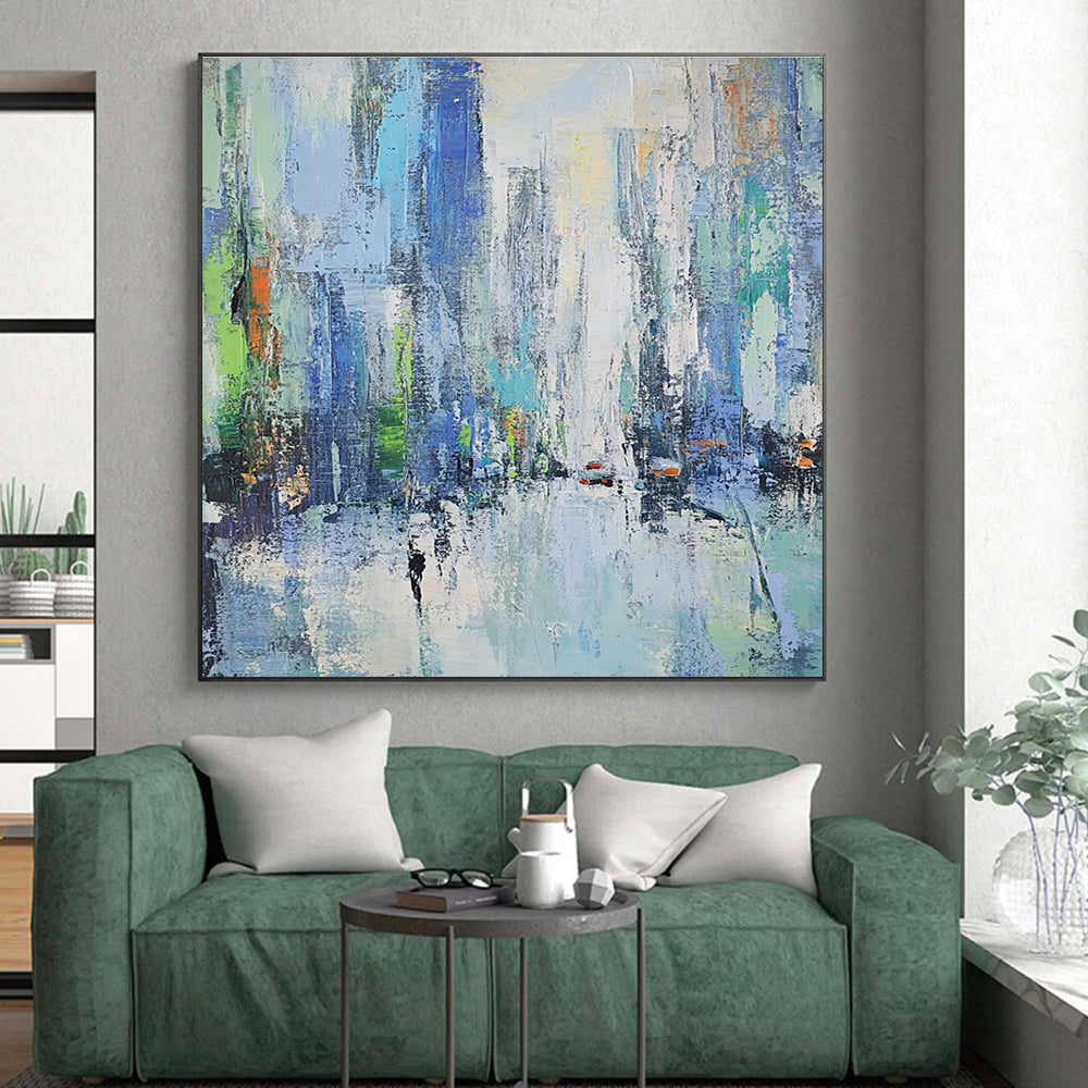 Colorful Cityscape Abstract Painting with Urban Energy GER386