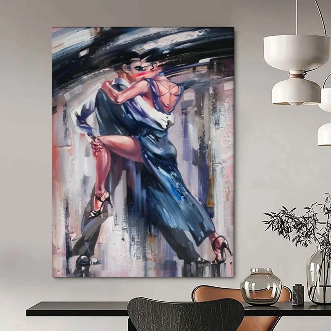 Custom Hand-Painted Abstract Canvas Art for Office & Cottage Bedroom DLZ2332