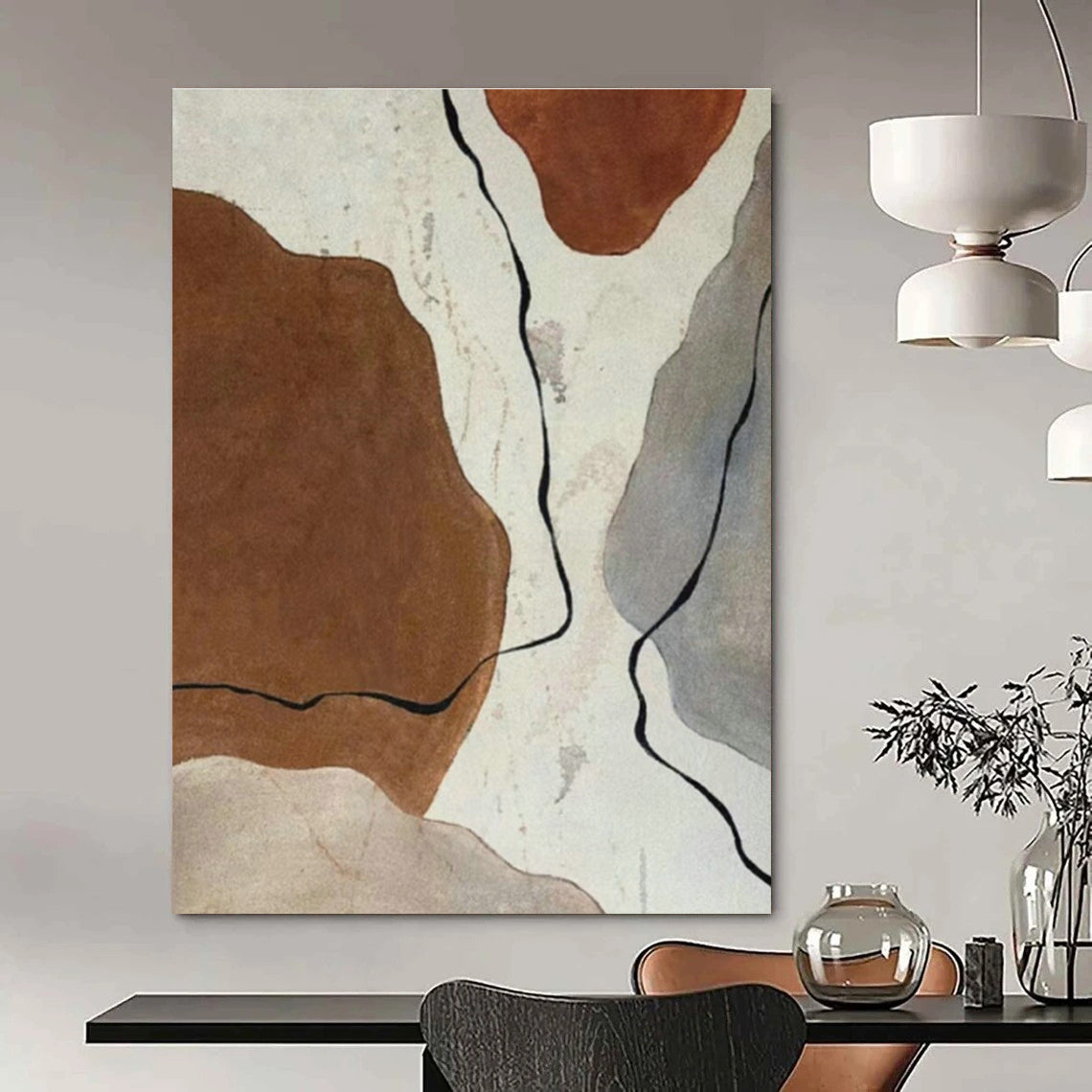 Stupendous - Scale Custom Hand - Painted Abstract Canvases for Cottage Living Room Bay Windows & Office Phone Booths DLZ0623
