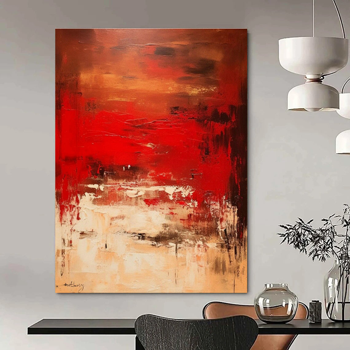 Hand - Painted Abstract Art for Dining Room Bay Windows and Entryway Umbrella Stands DLZ0787