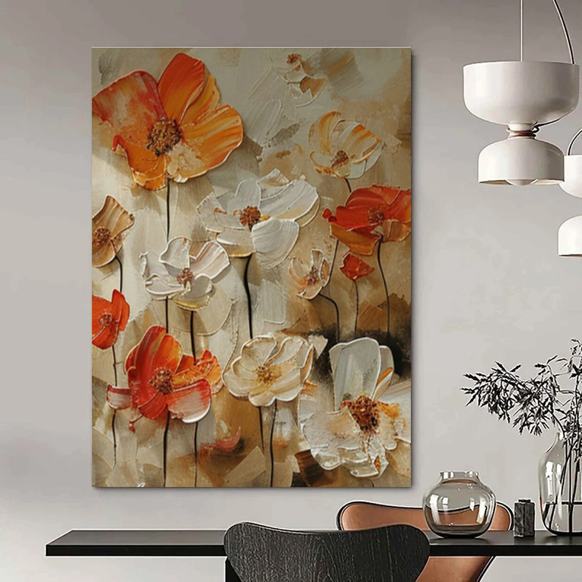 Hand - Painted Oversized Abstract Wall Mosaic for Bedroom & Entryway DLZ1406