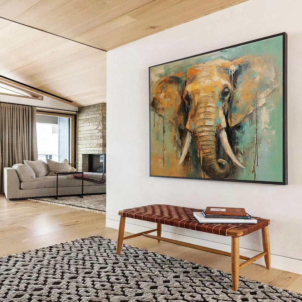 Colorful Elephant - faced Abstract Painting THY082