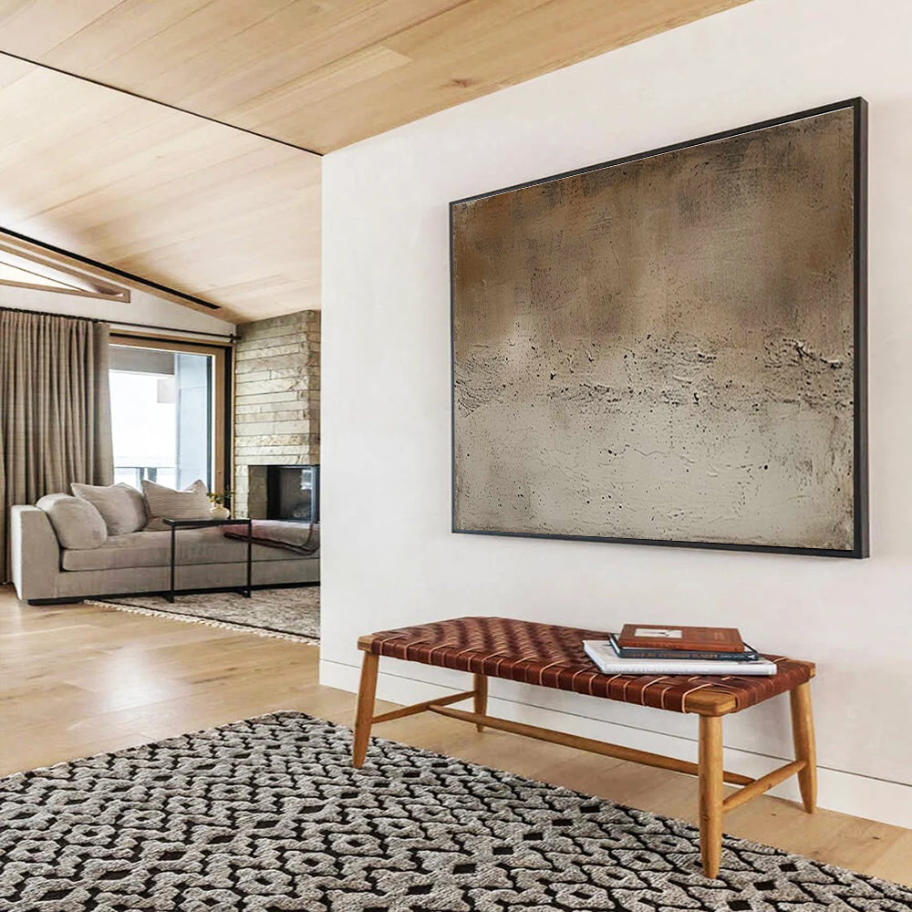 Neutral Textured Abstract Painting with Subtle Tones THY257