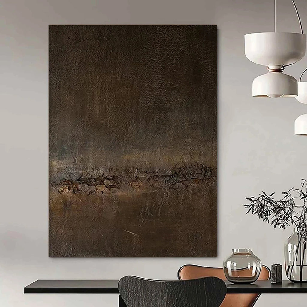 Dark - textured Mysterious Abstract Painting for Dramatic Spaces ADGE057