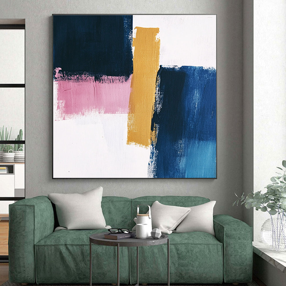 Colorful Block Strokes Abstract Painting GER855