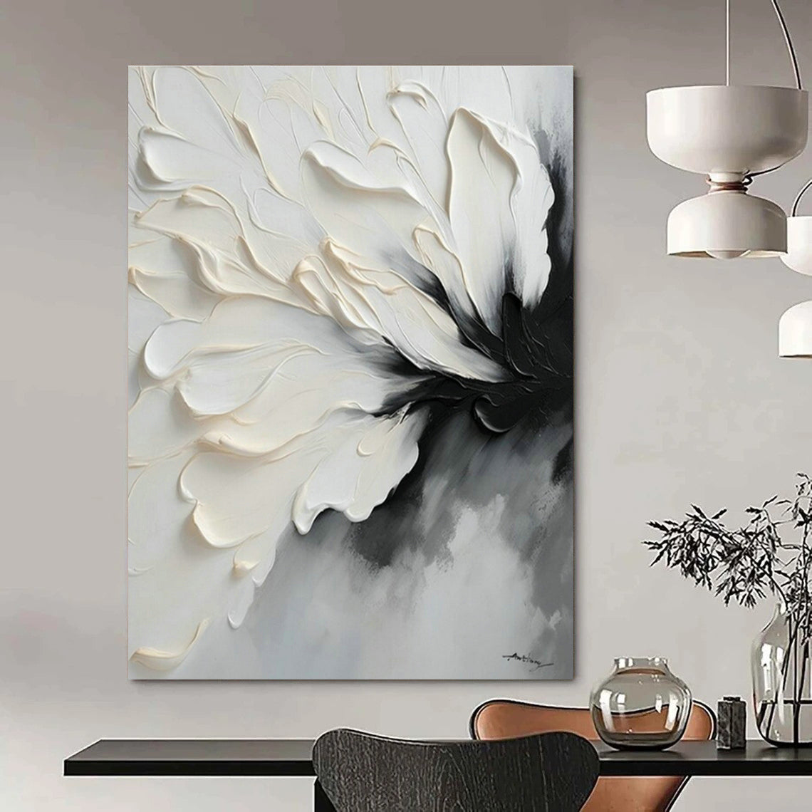 Customizable Handmade Abstract Canvas for Entryway & Cottage Dining Room DLZ1648