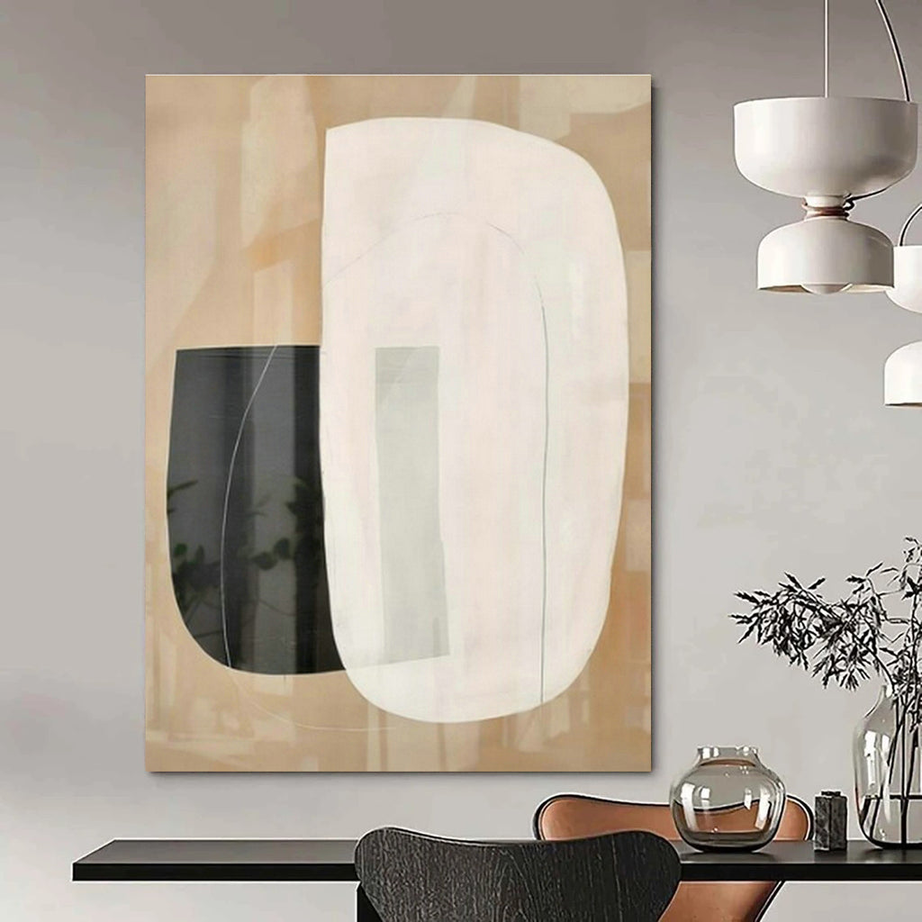 Large Customizable Hand-Painted Abstract Canvas for Bedroom Walk-in Closet and Living Room Bay Window Wall DLZ1950