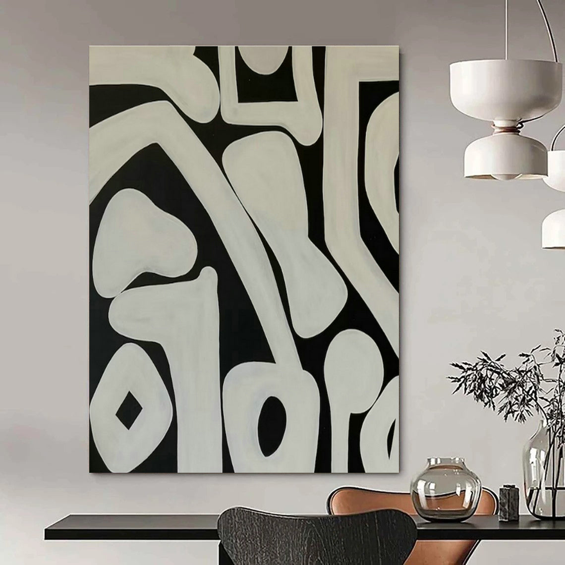 Oversized Custom Handmade Abstract Wall Decor for Cottage Office Meeting Nook Wall and Bedroom Reading Loft Wall DLZ1886