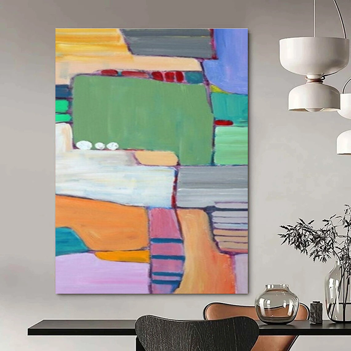 Color - block Geometric Abstract Painting ADGE262