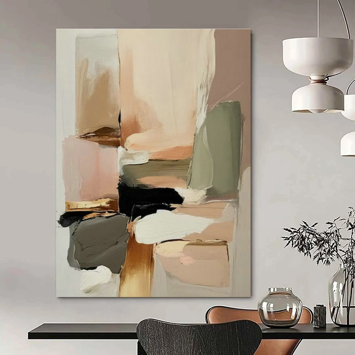 Original Handmade Abstract Painting for Entryway and Cottage Hallway DLZ1615