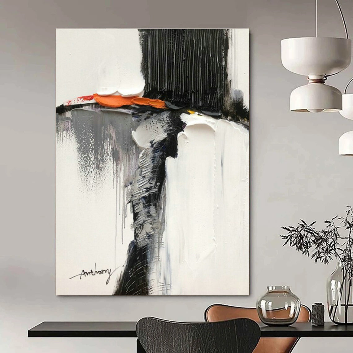 Handmade Abstract Wall Art for Cottage Office and Hallway Nook DLZ1673