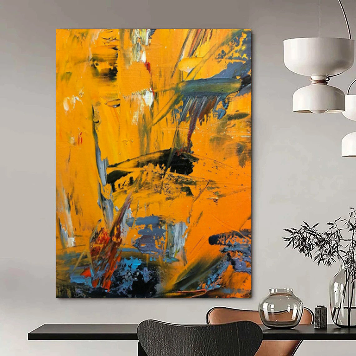 Custom Hand - Painted Abstract Canvases for Bedroom and Cottage Hallway DLZ0525