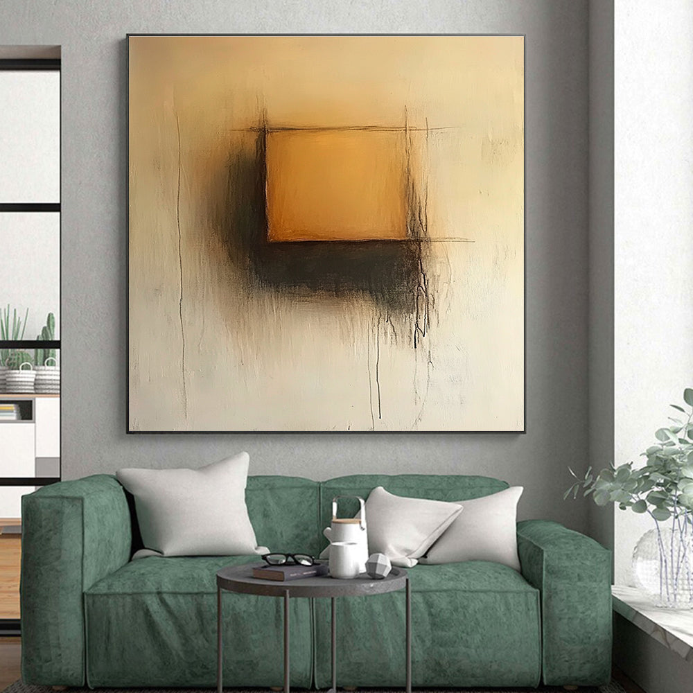 Subtle Orange Square Abstract with Soft Textures GER235