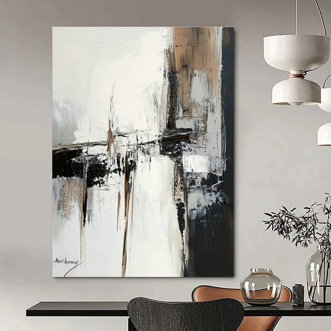 Hand-Crafted Abstract Wall Decor for Cottage Office & Bedroom DLZ1666