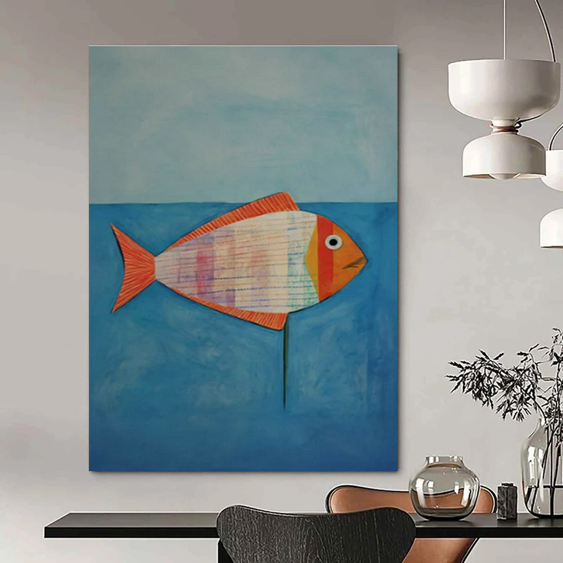 Handmade Abstract Wall Art for Cottage Laundry Detergent Shelf Wall & Hallway Umbrella Drying Rack DLZ1763