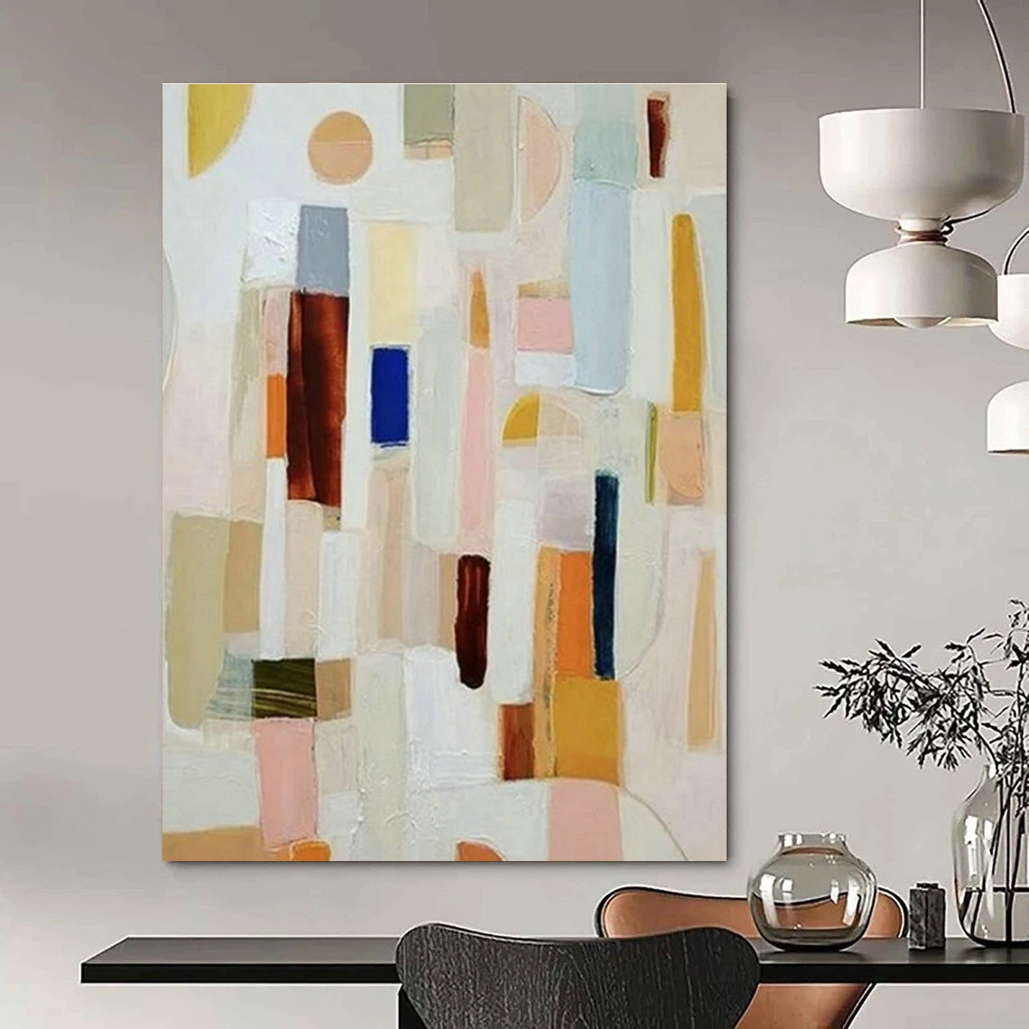 Custom Hand-Painted Abstract Wall Art for Bedroom and Dining Room DLZ1504