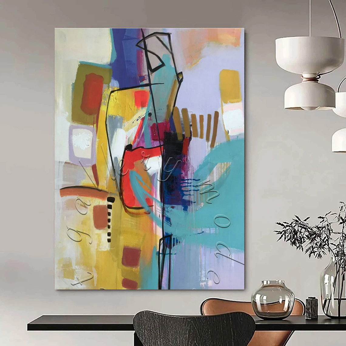 Hand-Crafted Abstract Wall Decor for Cottage Living Room Book Stacking Wall & Office Keyboard Drawer Wall DLZ1776