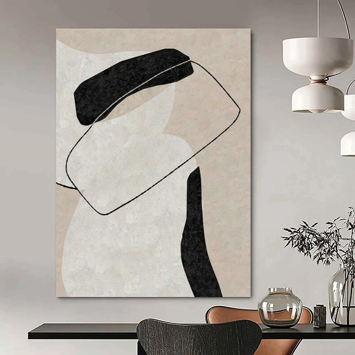 Oversized Hand Painted Abstract Wall Art for Bedroom & Living Room DLZ2026