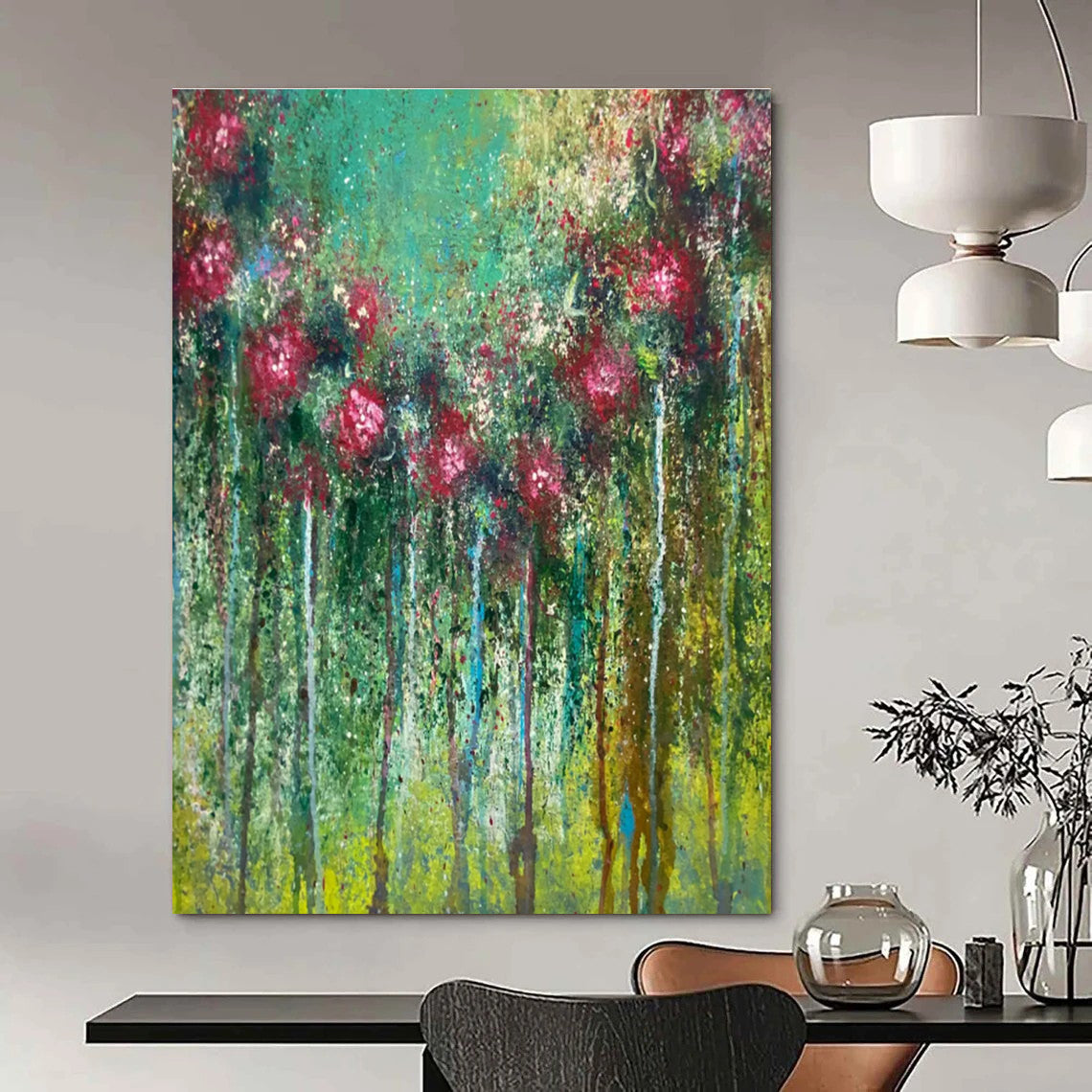 Vibrant Floral - Tree Abstract Painting with Bold Colors ADGE456